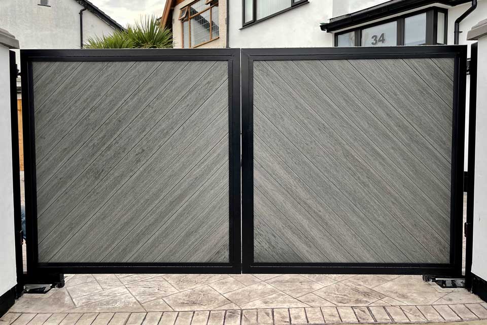 Diagonal Laid Grey Composite Gate