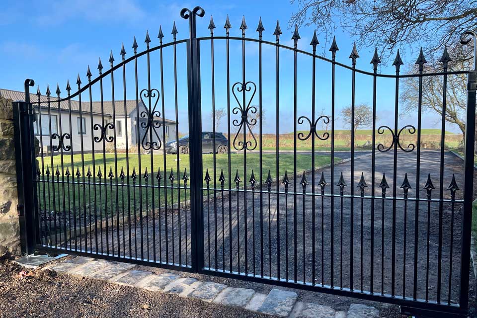 Wrought Iron Gate with Curved Top